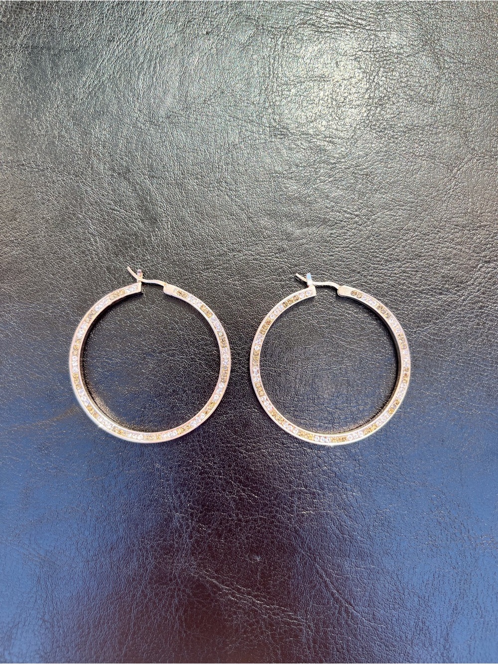 Henri Bendel Gold Pavé Hoop Earrings